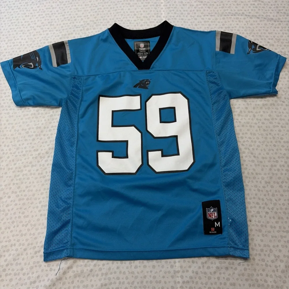 NFL Team Apparel Carolina Panthers Luke Kuechly 59 Jersey Youth Med 10/12 Blue